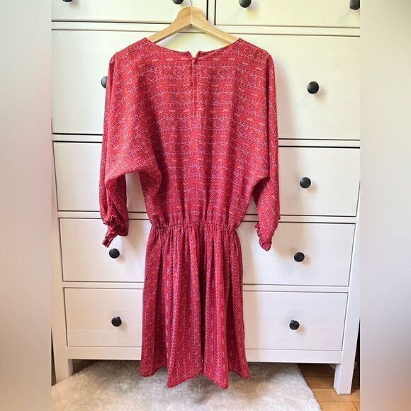 Neiman Marcus by Castleberry vintage dress midi red size S casual summer party - Picture 15 of 16